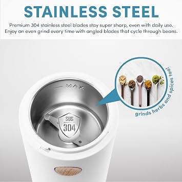 Aroma ® 40 جم. طاحونة قهوة كهربائية مدمجة (acg-107)