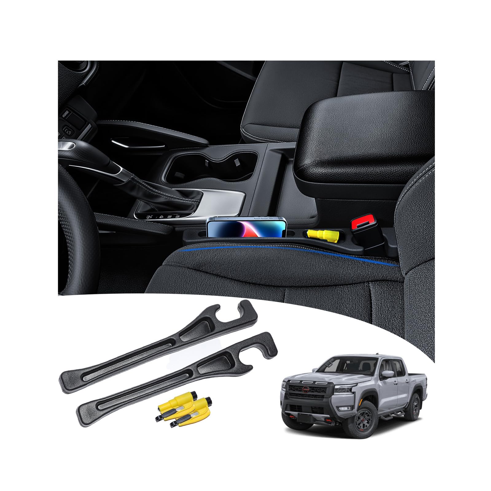 【Compatible with Nissan Frontier】 Car Seat Gap Filler | No Drop Seat Guard Compatible with Nissan Frontier Accessories Drop Seat Guards for Cars(2Pcs) Car Escape Tool(2Pcs)