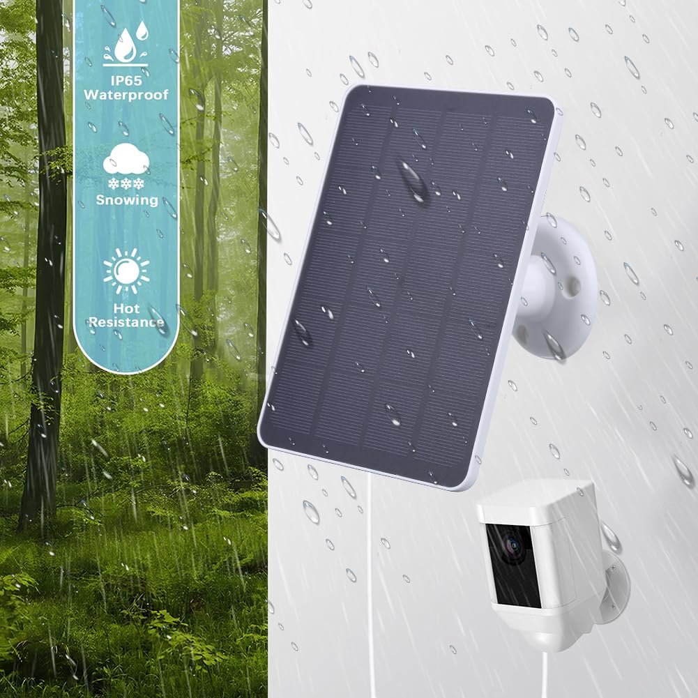 Panele słoneczne, ładowarka do kamery monitoringu IP 20 W z 3-metrowym przewodem ładującym Panel słoneczny IP65 Uchwyt montażu na ścianie Pierścień Reflektor kamery/kamera typu Stick Up