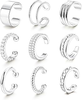 Silver Cuff Earrings For Pierced Ears Picks collage image 1