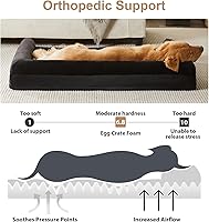 Vista 17 de BFPETHOME - Camas para perros grandes, cama ortopédica para perros medianos y grandes, gran cama para mascotas impermeable para sofá con funda