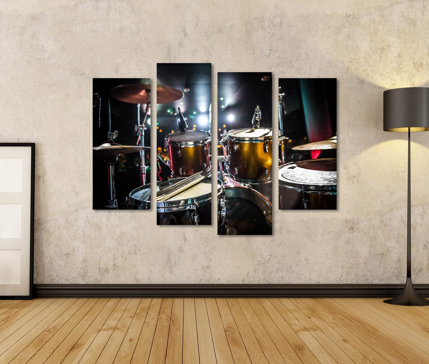 islandburner Cuadro sobre lienzo percusión concierto palos escenario luces grabación de música imágenes murales carteles