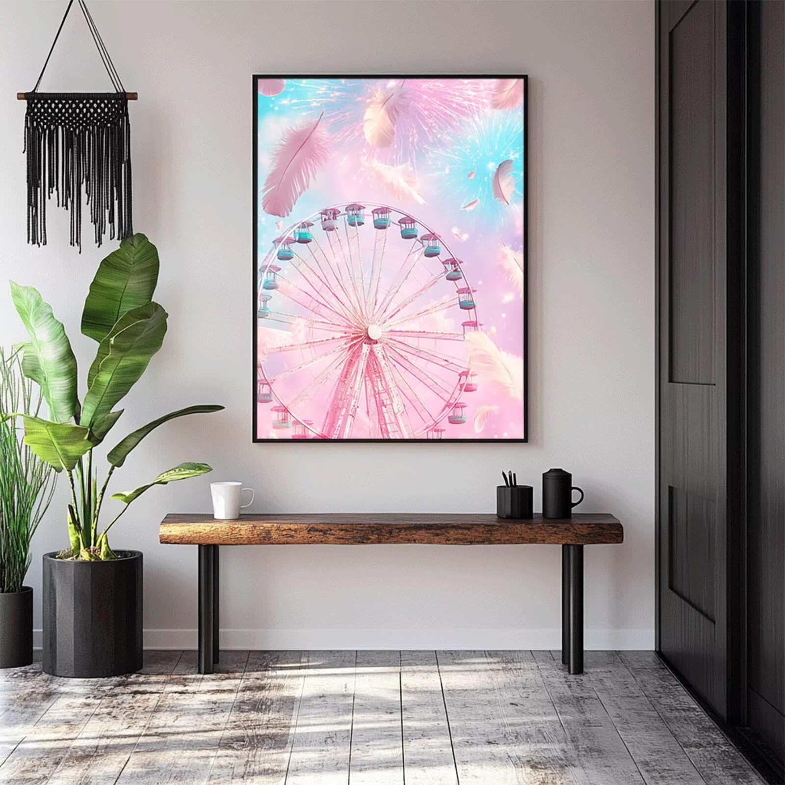 5D DIY Diamentowe Malarstwo Diabelski Diabelski Diamentowe Malarstwo Dorośli Zestaw Haft Krzyżowy Obraz Diamentowy Pióro, Diamentowe Rysunki 135 x 100 cm Na Wiosnę Dekoracje Ścienne Prezent Kobieta