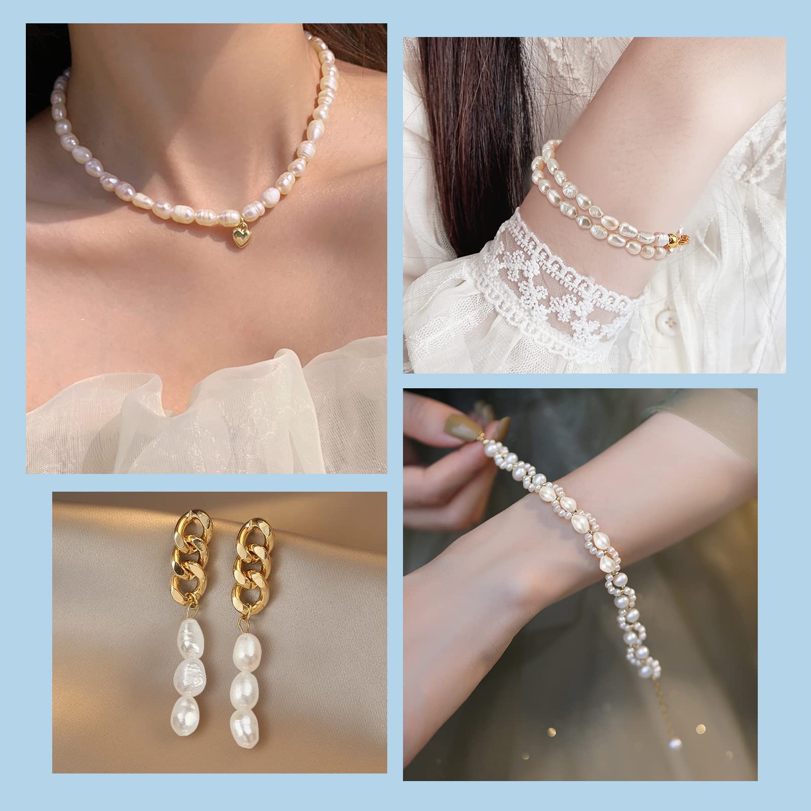 Perles De Culture D'eau Douce Ovale - Diamètre 4-5 Mm - Enfilées En Chapelet Pour Bijoux
