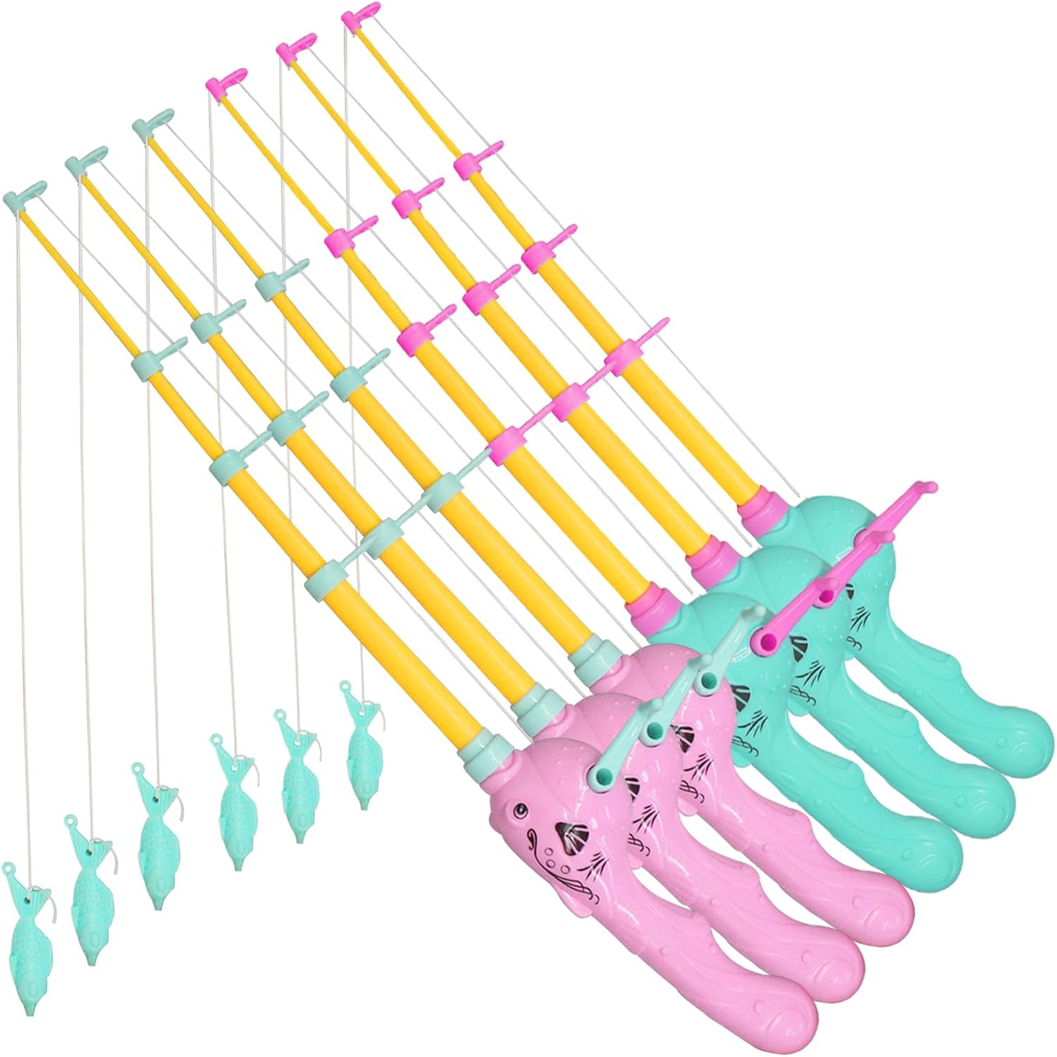 6 Pcs Magnetic Fishing Pole Kids Toy Fishing Pole - No Fishes are Included, Fishing Game - Baby and Toddler Bath Toy Toy Fishing Pole for Bath, Pool