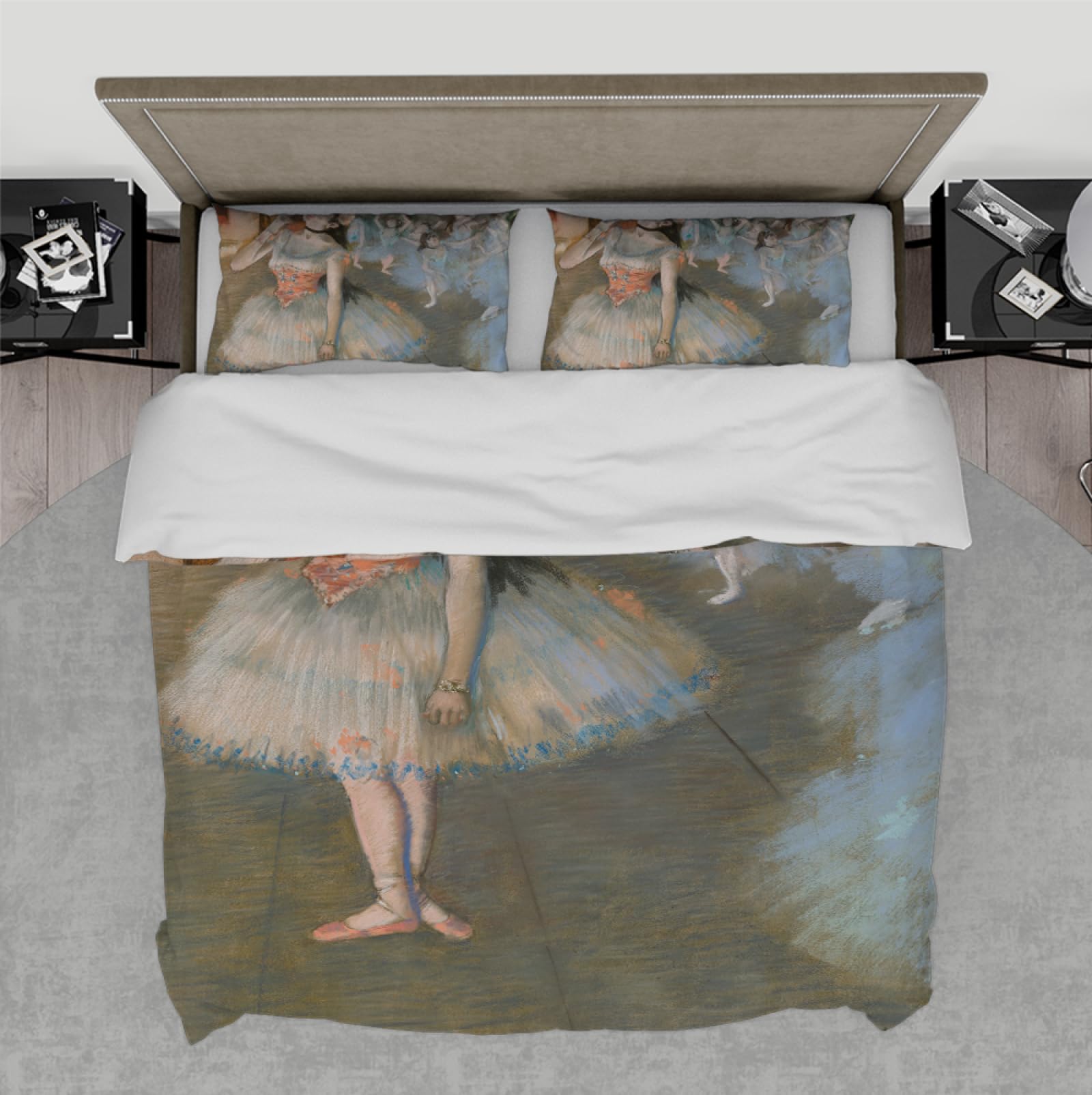 Elegancki zestaw pościeli Edgar Degas Art 3-częściowy komplet pościeli, 1 poszwa na kołdrę, 2 poszewki na poduszki, świeże i żywe zestawy pościeli, 140 x 200 cm