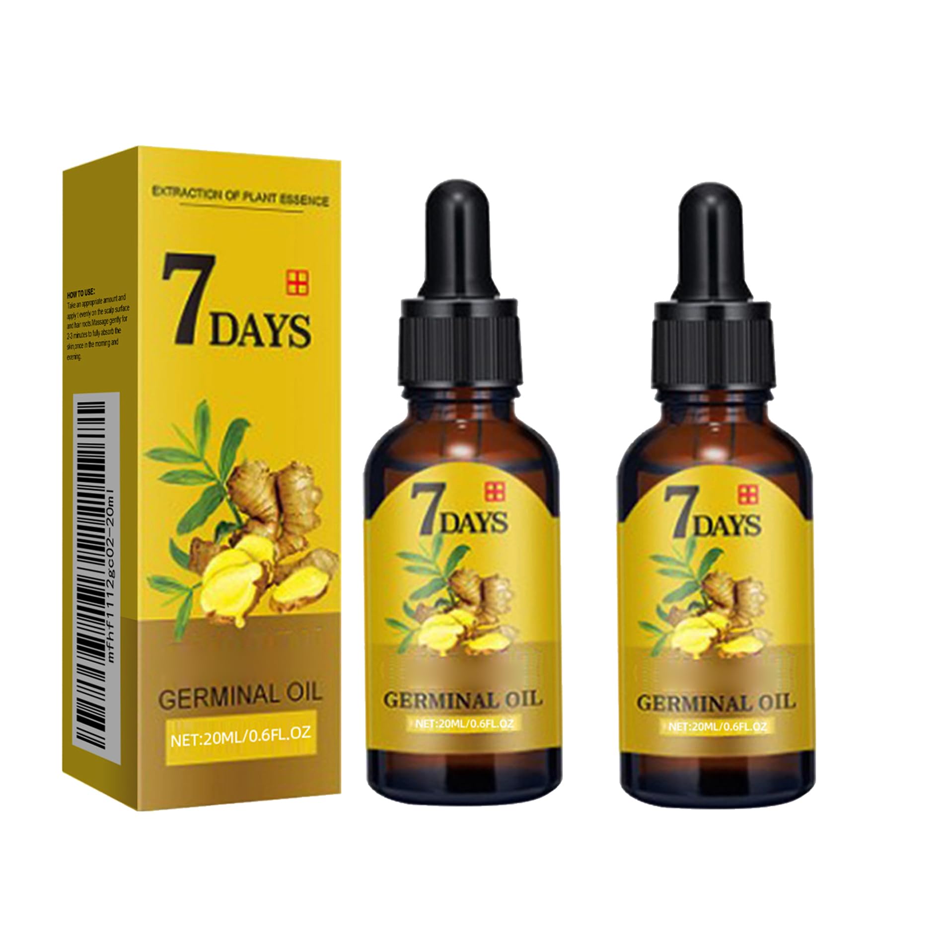 Sérum de croissance capillaire au gingembre anti-chute intensive 2PC - 8