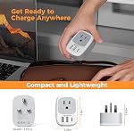 TESSAN Canada to UK Ireland Travel Adapter 2 Pack, Plug Adaptor | 1 Outlet and 3 USB Ports(1 USB C), Type G Power Plug for London, Scotland, Kenya, Singapore, Hong Kong, Saudi Arabia