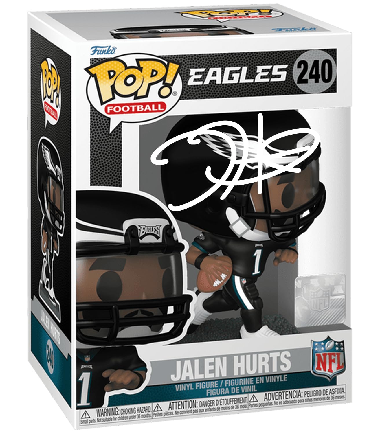 Jalen Hurts #240 Funko POP! Figurine, Philadelphia Eagles, Facsimile Signed