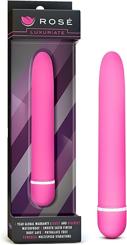 Blush Rosé Luxuriate Vibrador de 7 pulgadas para mujeres, hombres y parejas, varita lisa satinada de múltiples velocidades, potente estimulador del