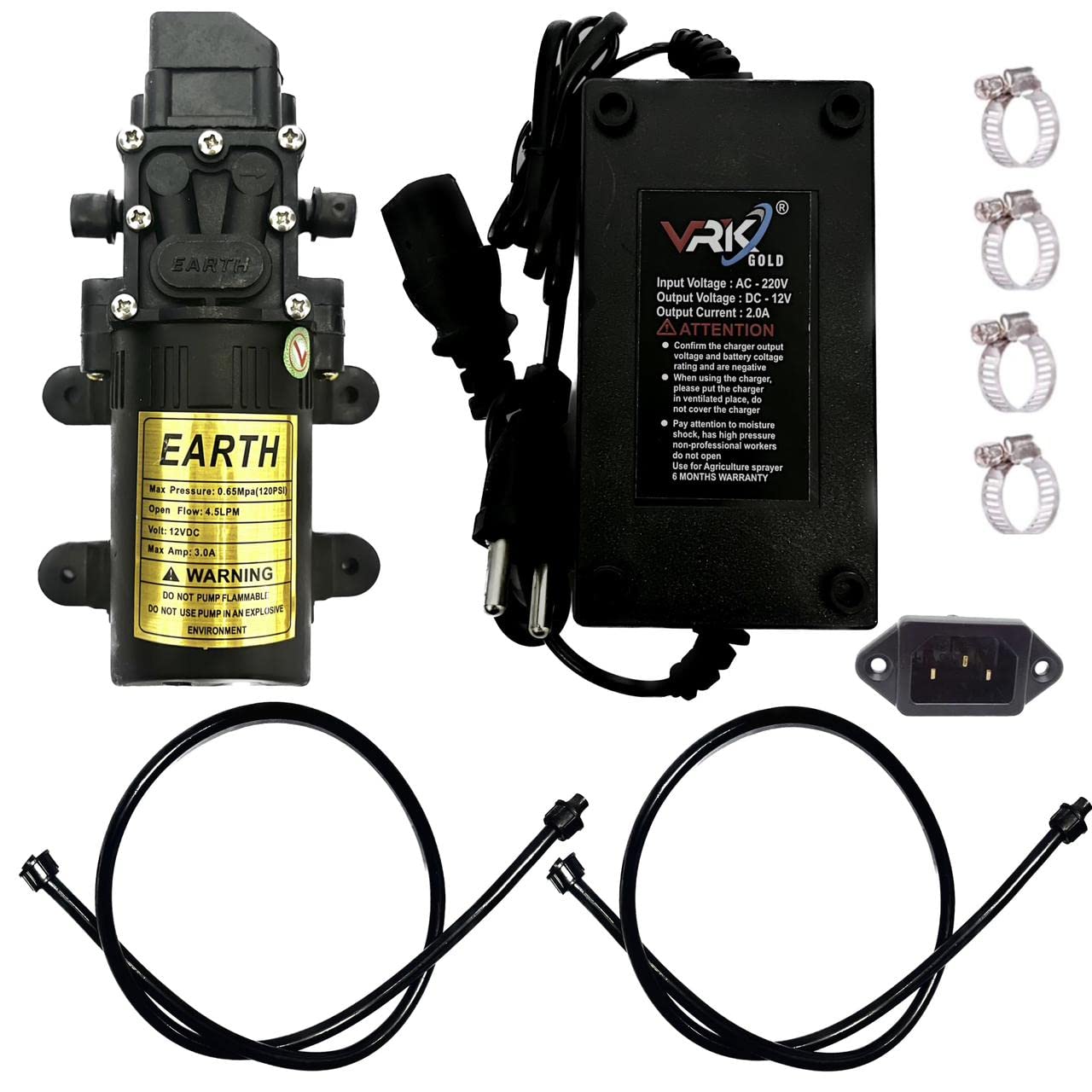 Garden Basket Hubb Battery Sprayer Single Motor Pump 12V DC with Charger & 1.25 Meter Pipes, Regulator Socket, 4 Clips | Water Sprayer Pump for for Agriculture and Gardening (9 Piece Combo Pack) (B0C3MMM7PJ) Amazon Price History, Amazon Price Tracker