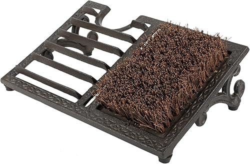 Rascador de botas con cepillos para exteriores, limpiador de botas resistente para porche, zapatos de hierro fundido, raspador de cepillo inferior