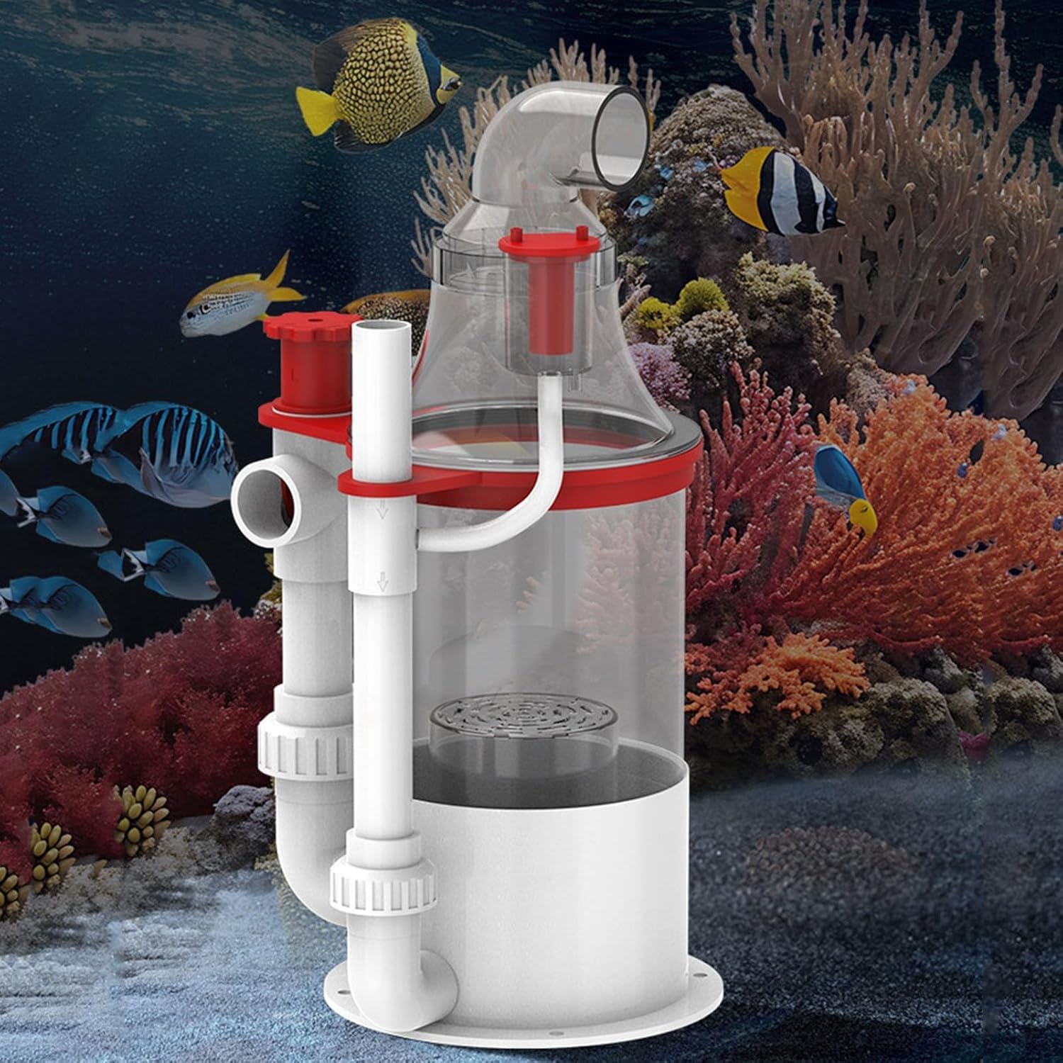Aquarium-Protein-Skimmer für Aquarien, effizienter Abfallentfernungsfilter, integriertes Design, kein Strom erforderlich, ideal für Meeresfrüchte-Tanks, Aquakultur, 1-3 Tonnen Wasserkapazität