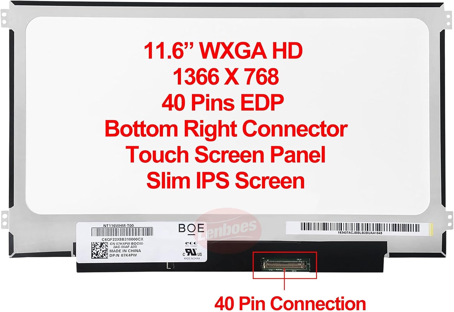 B116XAK01.1 B116XAK01.2 11.6" LCD Display Touch Screen Panel Replacement for HP Chromebook 11 11A G6 EE G8 EE Touch 11 G7 EE 11MK 11 G9 EE Touch L92828-001 (40 Pins HD)