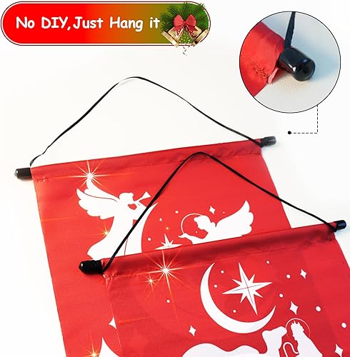 Miniatura 4 de Decoración de Navidad, pancarta de Feliz Navidad, juegos de pesebre para Navidad al aire libre, letrero de Jesús para porche, pancarta colgante de