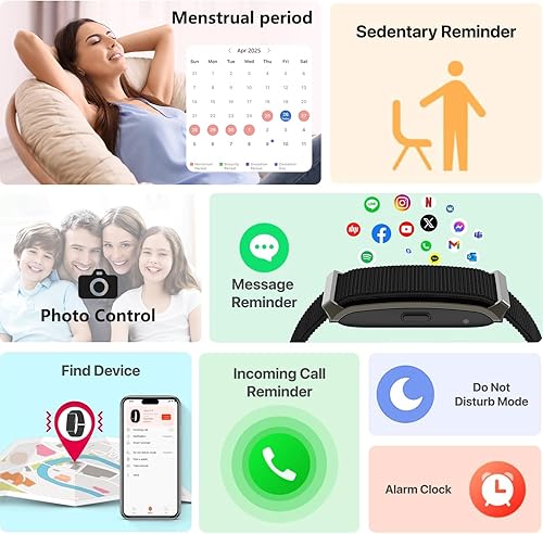 Miniatura 6 de Smart Fitness Bracelet NOVA5.0 Monitor de salud sin pantalla portátil para hombres y mujeres, monitor de presión arterial continuafrecuencia