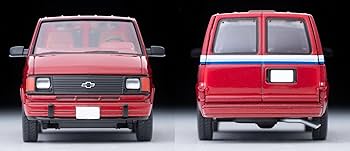 TOMYTEC 1/64 Chevrolet Astro Van × 2 Tomytec TLVN 1:64 Chevrolet Astro Van (red) – Horizon Diecast