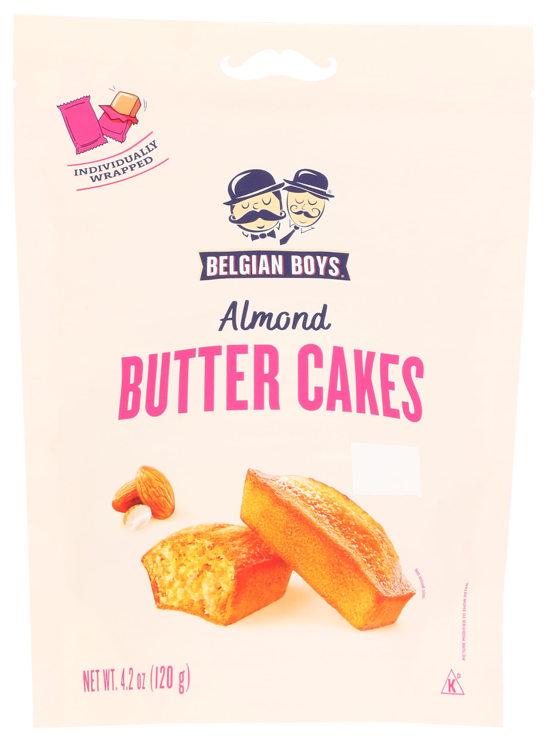 Belgian Boys Almond Butter Cakes, Mini Pound Cakes, Non-GMO, No Preservatives, Vegetarian Friendly, 4.2 Ounce (Pack of 1)