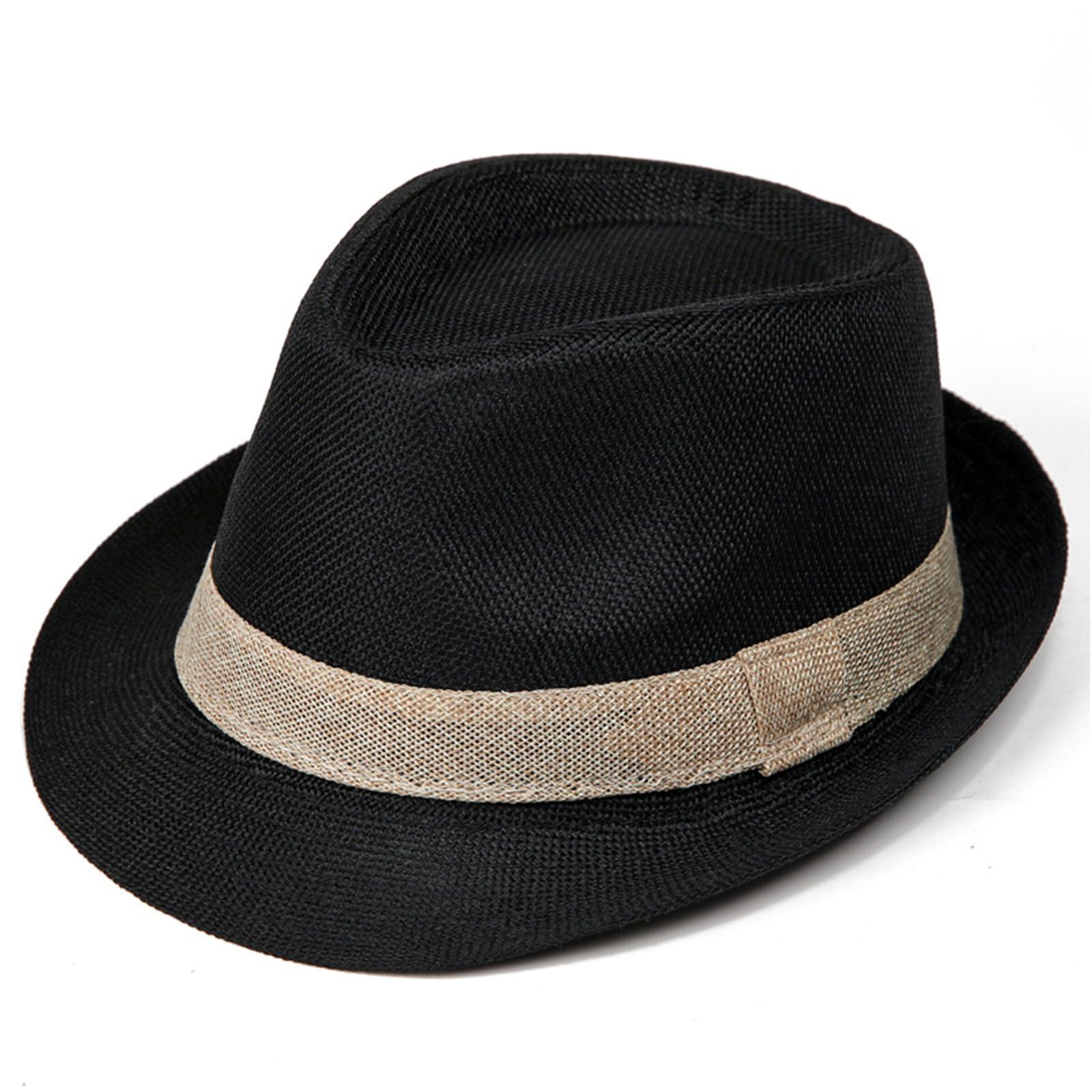 Elnwnnkc Stylish Panama Hat Sun Foldable Design Beach Festival Hat Men ' s Essential Foldable Straw Adjustable