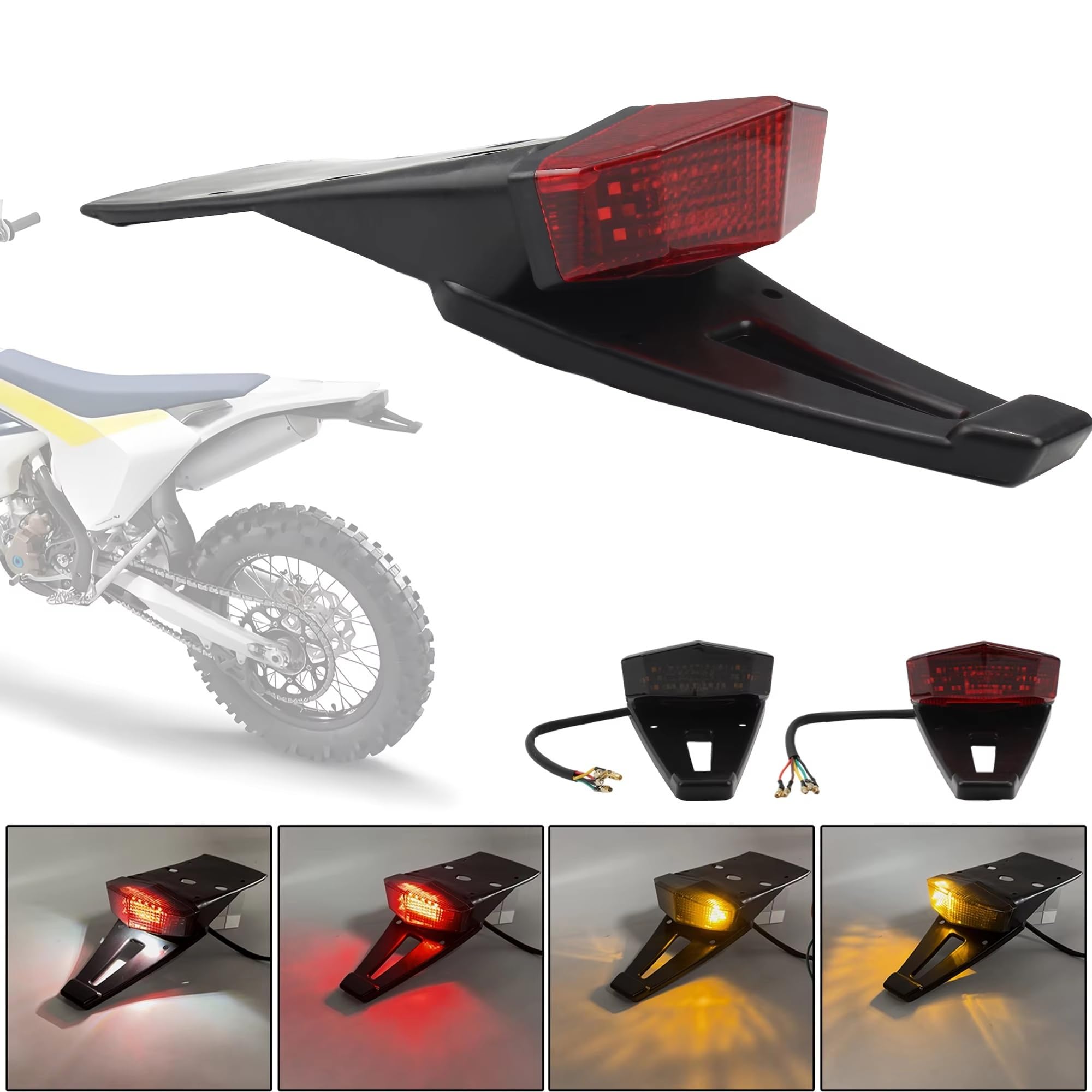 luz Trasera Motocicleta Para Surron Para Bee X Bicicleta Eléctrica DirtBike Universal Motocross LED Luz Trasera Luz De Freno(Red)
