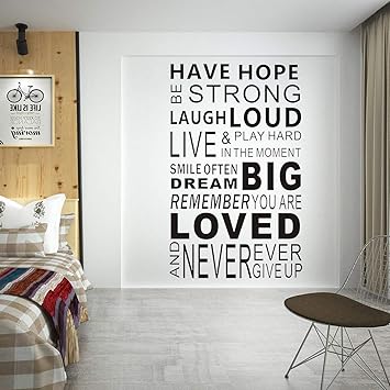 Inspirational Wall Sticker Quotes Buy Coleey Inspirational Wall Decals Quotes,Have Hope Be Strong,Word Wall  Sticker Quotes,Lauhg Loud,Motivational Wall Decal,Family Inspirational Wall  Art Sticker Vinyl Wall Mural Paint Decor (Have Hope) Online At Low Prices  In India -