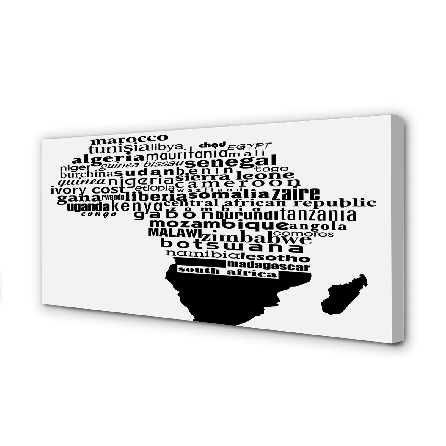 Tableau sur toile Tulup haut de gamme décoration murale Afrique noir et blanc