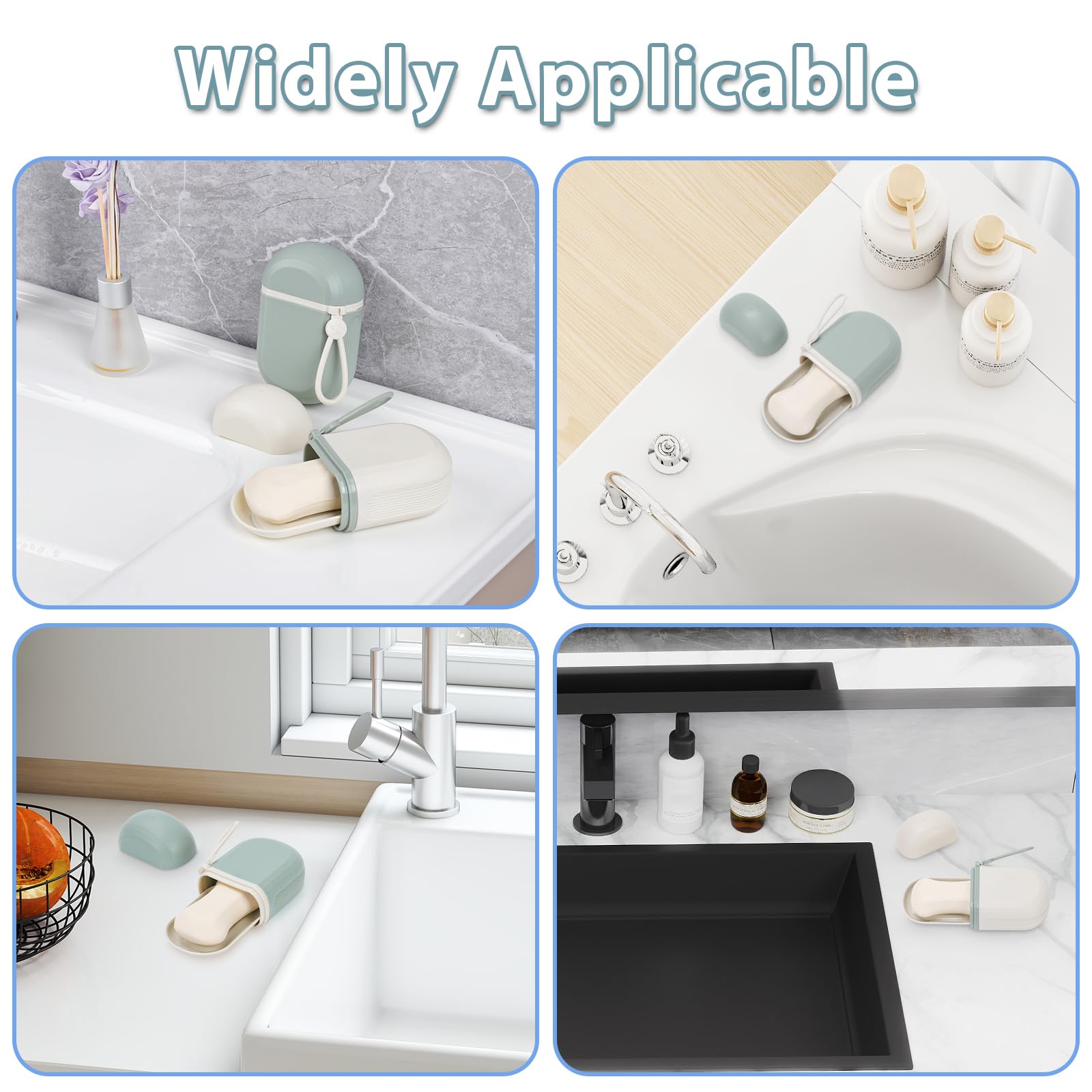Alyvisun Boite Savon Voyage Portable avec Couvercle Étanche pour Salle de Bain Randonnée