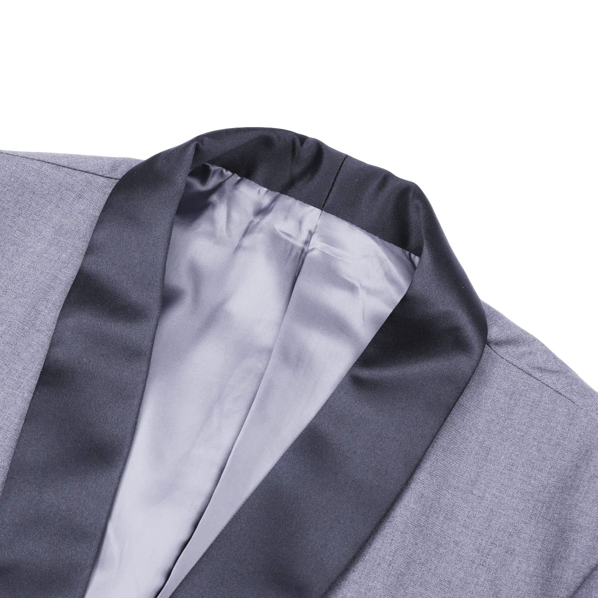 Sliktaa Trajes para hombre, 3 piezas, ajuste delgado, para boda, formal, traje de cena, color negro, con un botón, solapa con muescas