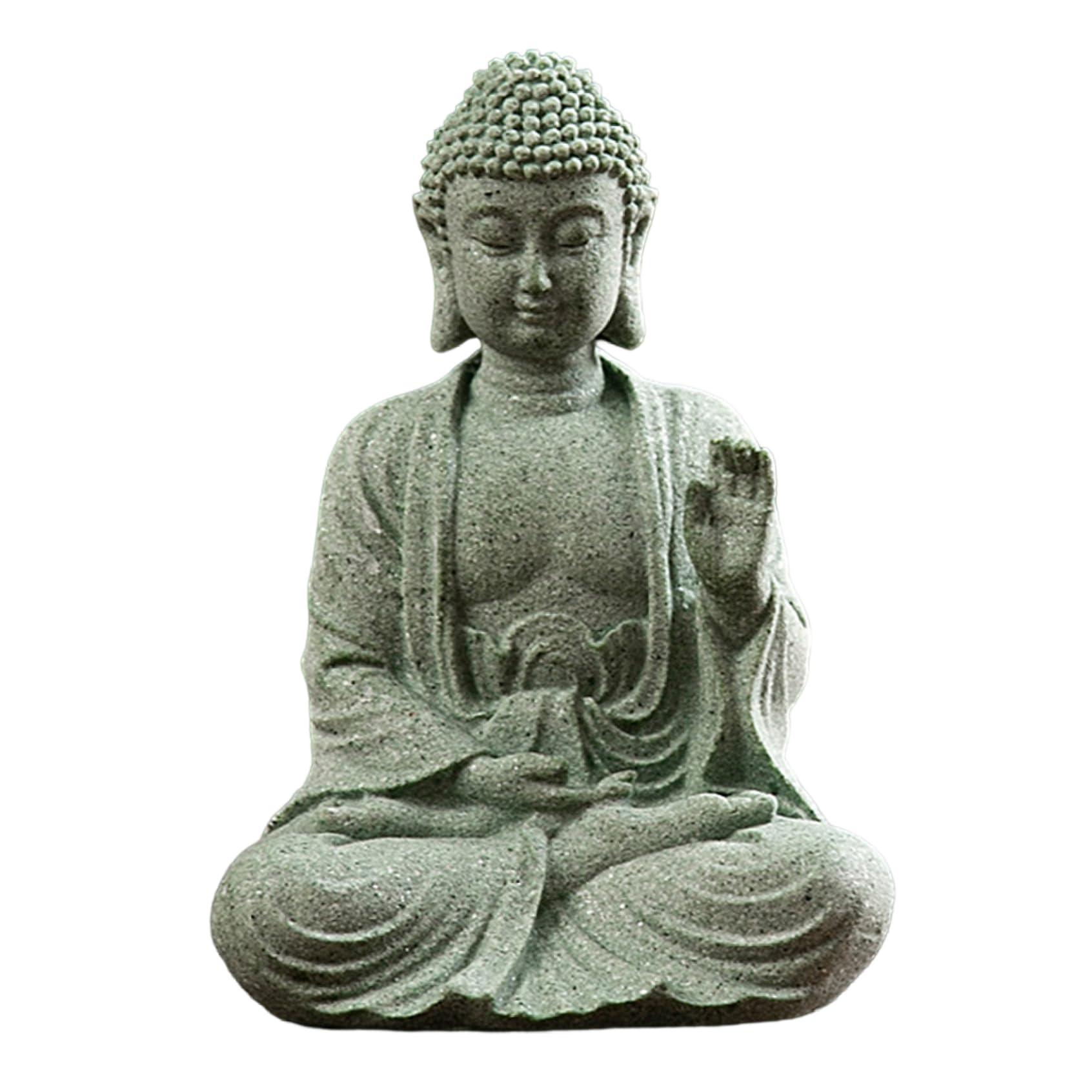 Pineeseatile Buddha Statue Mini Buddha Buddah Ornament Sandstone Mediation Meditating Accessories for Zen Garden Style 2, Little
