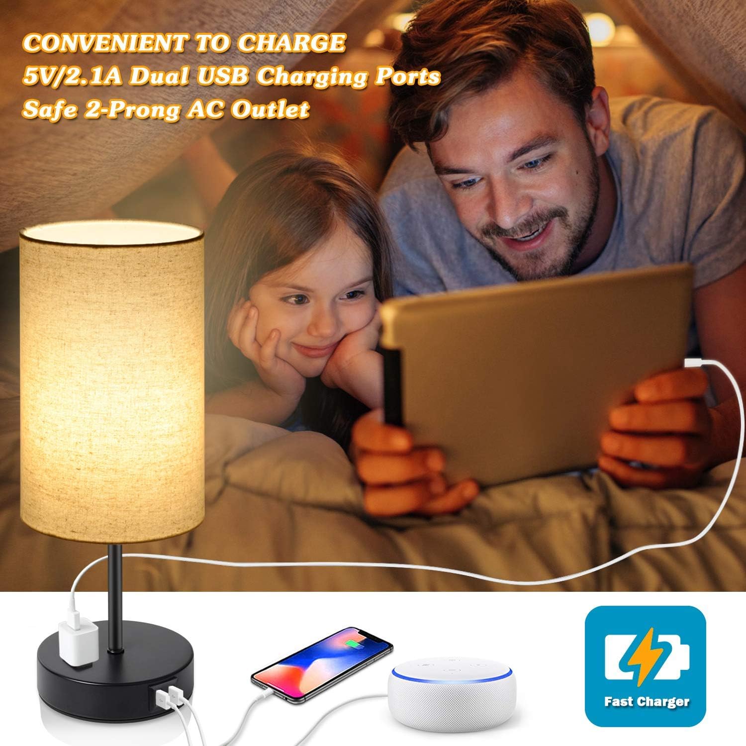 Bеѕt Quаlіtу 🔥 Set of 2 Touch Control 3-Way Dimmable Table Lamp with 2 USB Ports Modern Nightstand Lamp with AC Outlet Bedside Lamps with Fabric Shade Desk Lamp for Living Room Bedroom Hotel, Cream, Bulbs Included Gеt Chеар Prісе Set of 2 Touch Control 3-Way Dimmable Table Lamp with 2 USB Ports Modern Nightstand Lamp with AC Outlet Bedside Lamps with Fabric Shade Desk Lamp for Living Room Bedroom Hotel, Cream, Bulbs Included