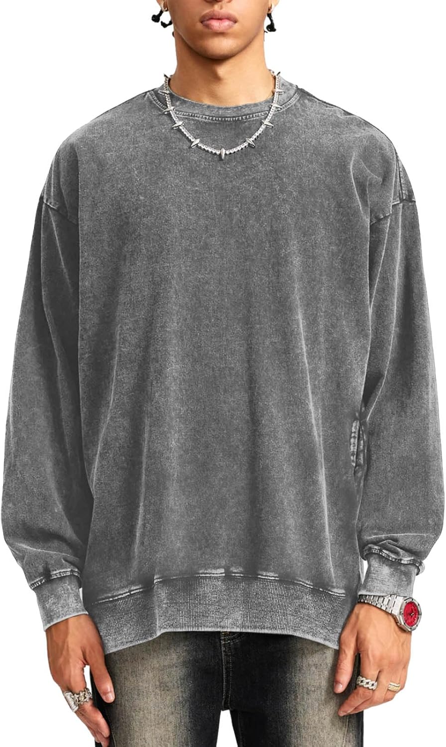 Bobeutou Oversized Hoodie Men Vintage Cotton Casual Hooded Sweatshirt Trendy Baggy Basic Hoodies Retro Pullover Streetwear - Image 2