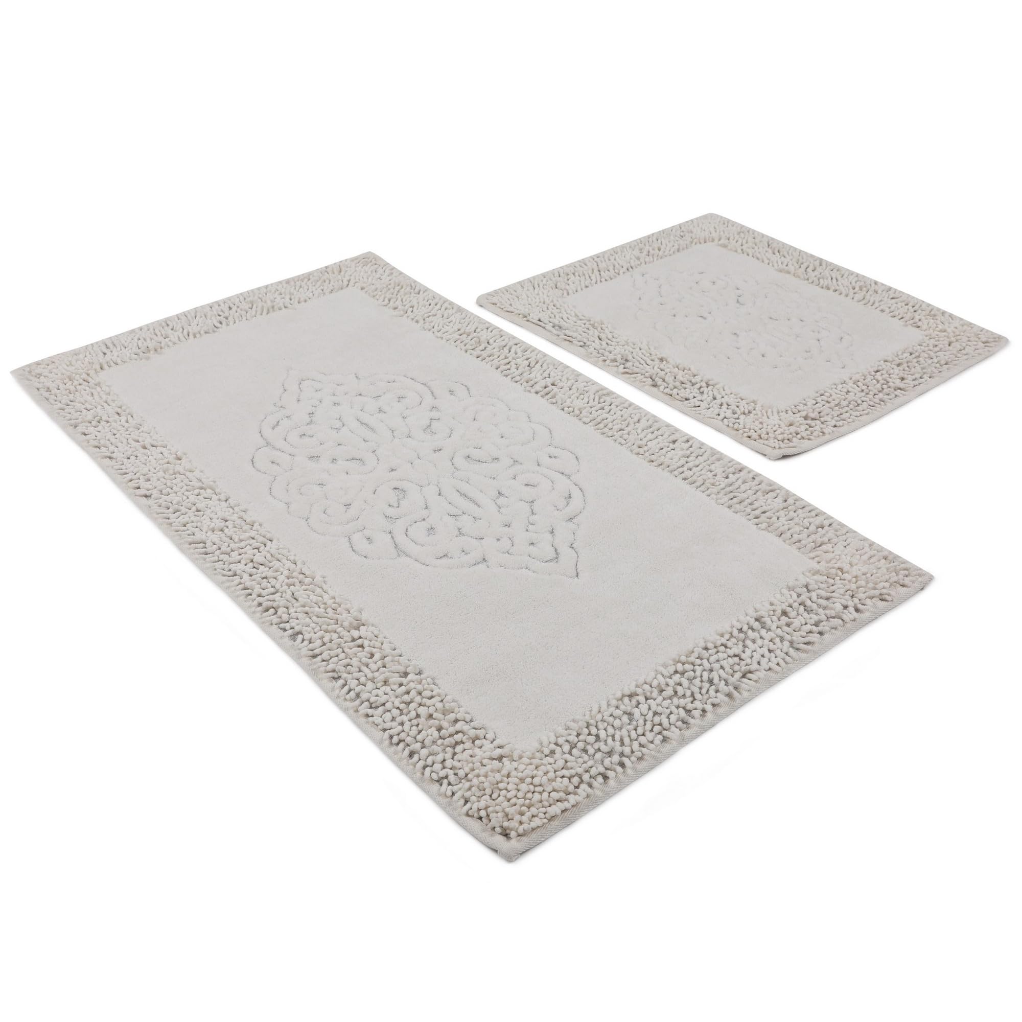 WELL HOME MOBILIARIO & DECORACIÓN Bath Mat Set (2 Pieces) Beige Rectangular