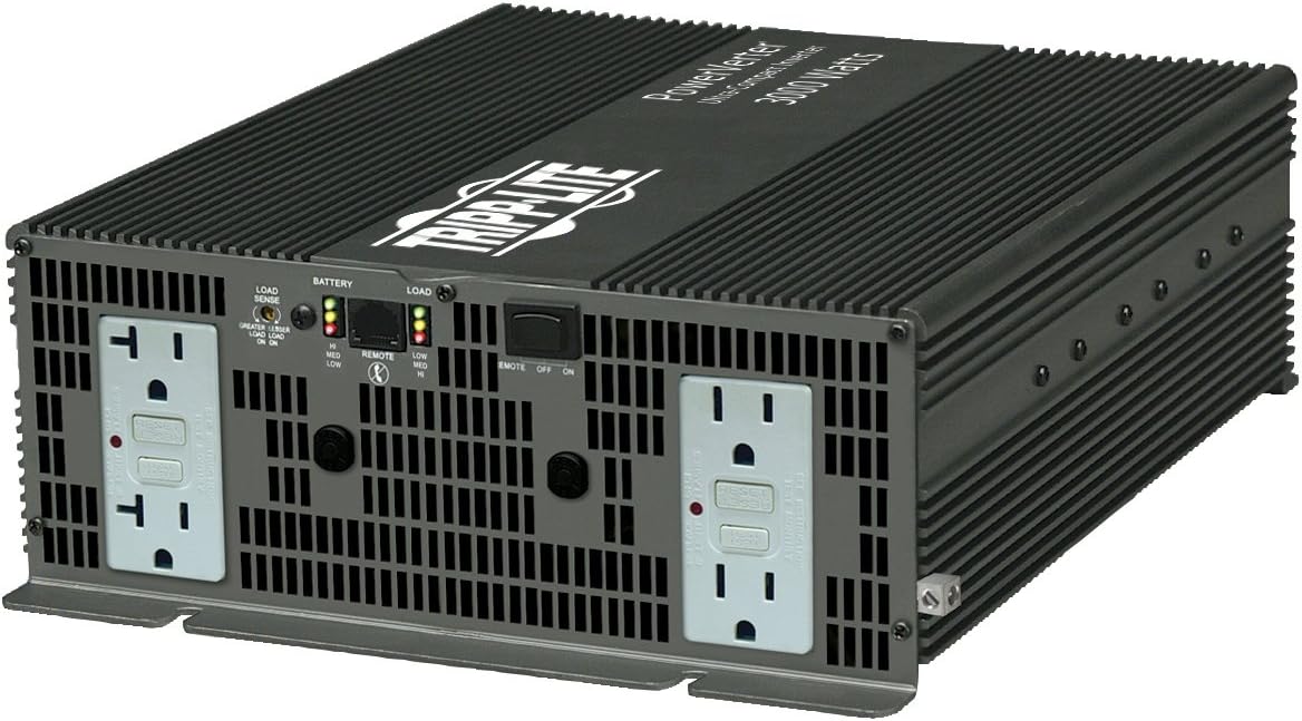 Tripp Lite 3000W PowerVerter Plus Inverter with 4 GFCI Outlets - Industrial-Strength Power for Heavy-Duty Applications, 6000W Peak Power Output, 1-Year Warranty (PV3000GCFI)