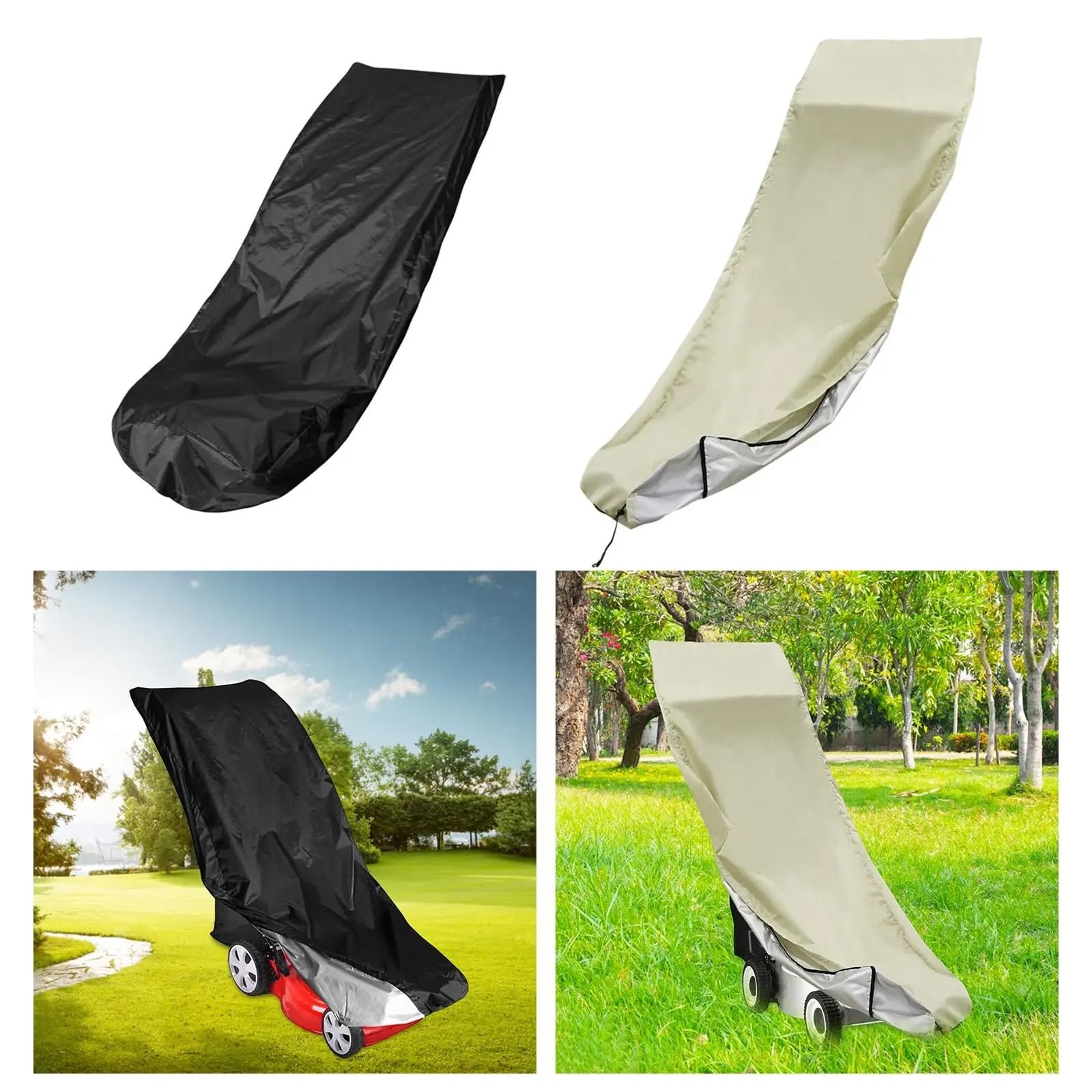 Copertura for tosaerba, copertura for tosaerba Copertura universale for tosaerba Tessuto 210D Strumento for protezione esterna (cachi)(Black)
