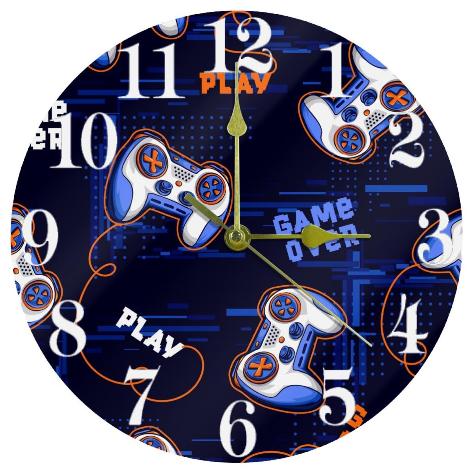 Horloge murale Game over joystick à quartz silencieuse pour chambre