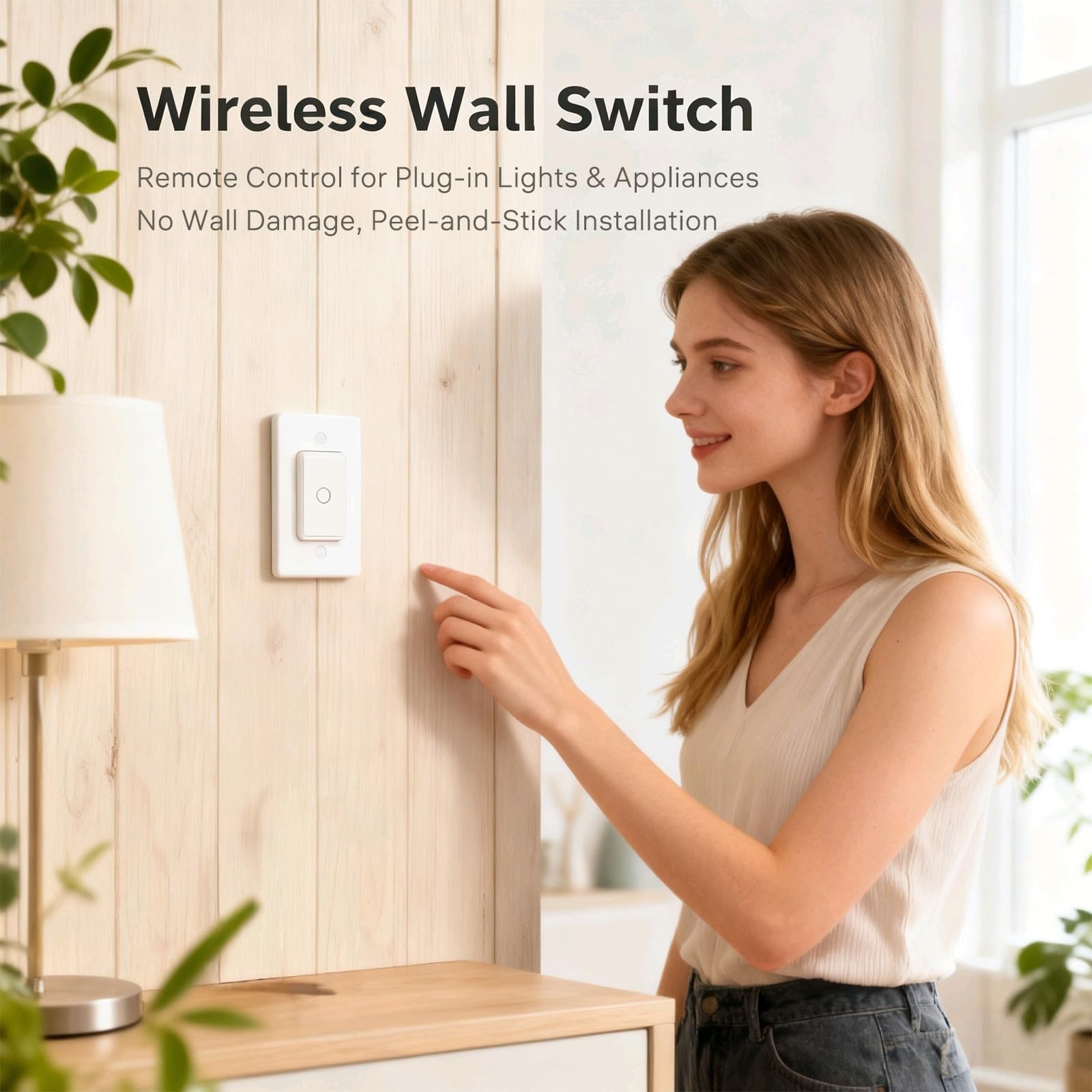 LoraTap Remote Control Outlet: Wireless Wall Switch — 656ft Range — on Off Outlet Switch for Lights & Small Appliances — Pre-Programmed & No Wiring - 4