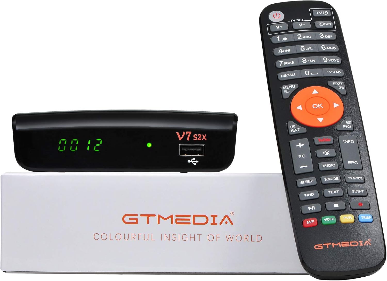 GT MEDIA V7S2X HD Free to Air FTA Digital Satellite TV Receiver with USB WiFi Antenna, DVB-S/S2/S2X H.264 Full HD 1080p, Decodificador Satelital for Astra 19.2E Galaxy 19 97W : Electronics