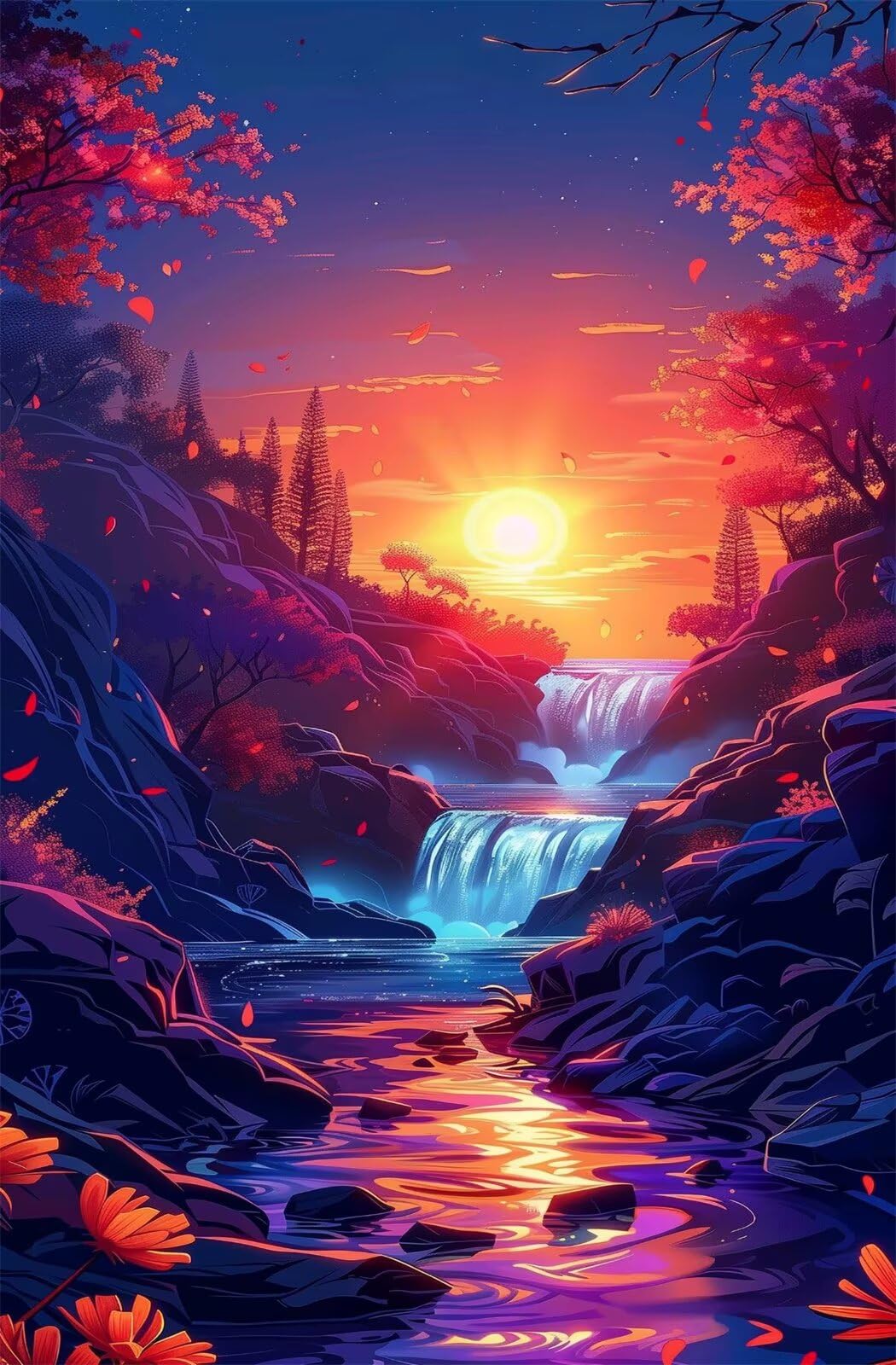Puzzle 2000 Pezzi Fiume Tramonto Puzzle Classici, Giochi Rilassamento e Intelligence, Puzzles Impossible, Idea Regalo Uomo e Donna