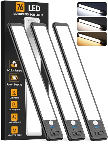 Under Cabinet Lighting Wireless, Rechargeable 10inch Motion Sensor Light Indoor,