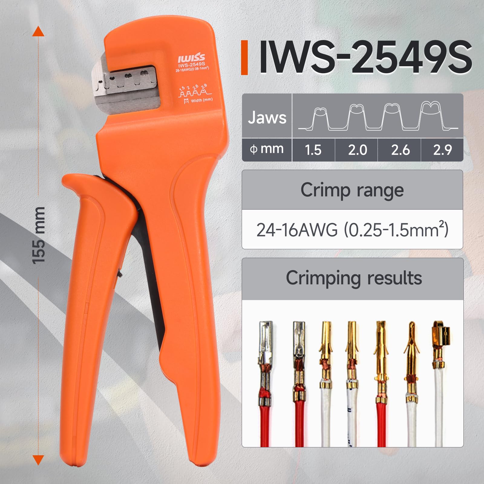 iCrimp 0.25-1.5mm² 28-18AWG Micro Connector Pin Crimping Tool, Ratcheting Crimper for Dupont Connectors Male and Female Pins - Image 2