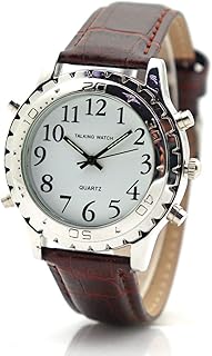 Talking Watch for The Blind Talking Watches for Visually Impaired Leather Band English Voice Large Number Gift Watch