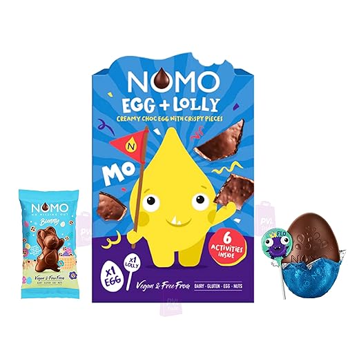 NOMO Vegan Milk Chocolate Easter Egg with Bunny & Lolly