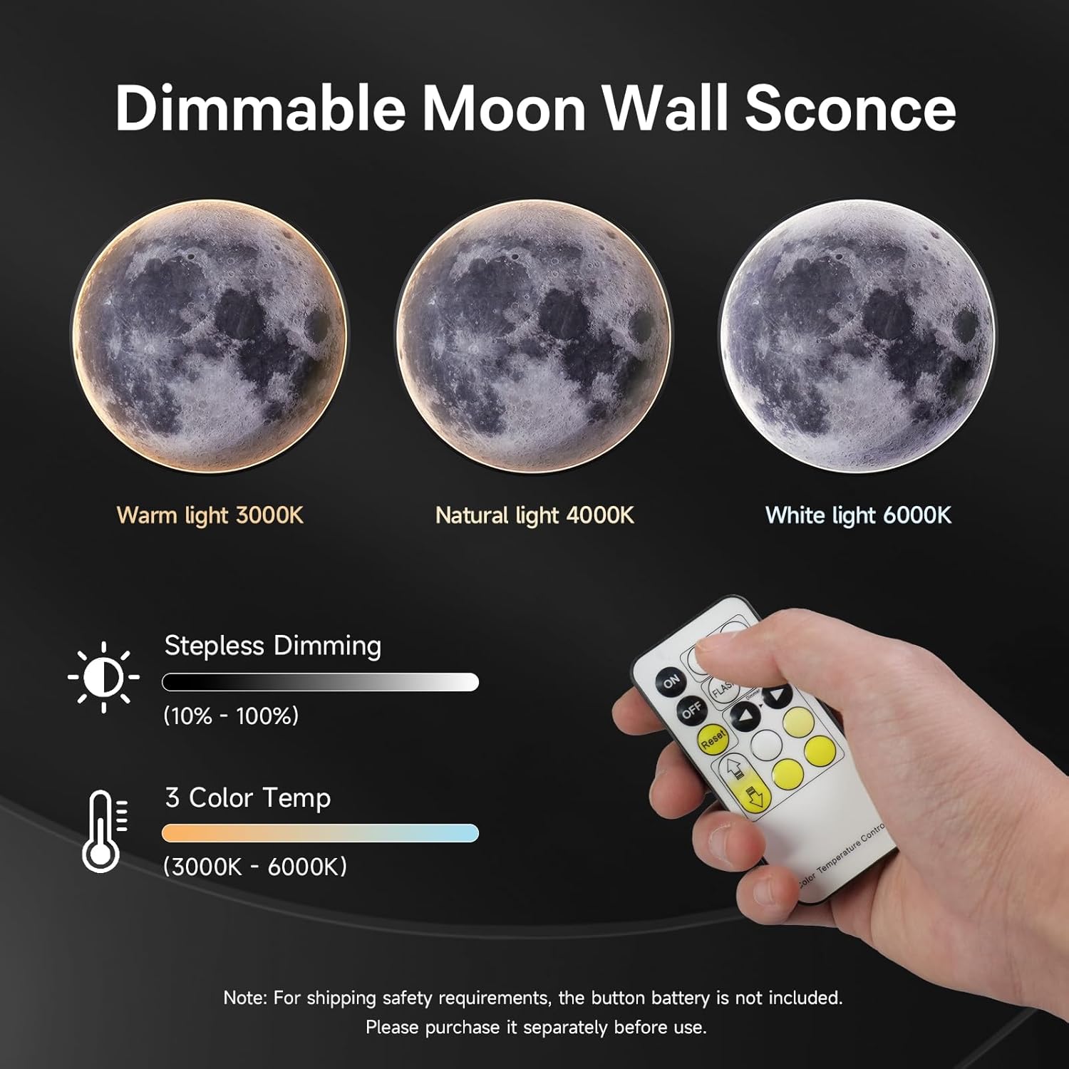 Troartos Dimmable LED Light Moon Wall Art Decor for Living Room, Modern Minimalist Black and White Artwork for Walls, Remote Control Lighted Lamp Wall Decor for Bedroom, Dining Room, Hallway, Office
