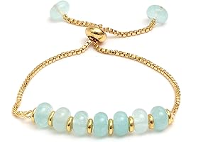 Gempires Natural Aqua Chalcedony Bolo Bracelet: Enhance Your Wrist with Serene Elegance