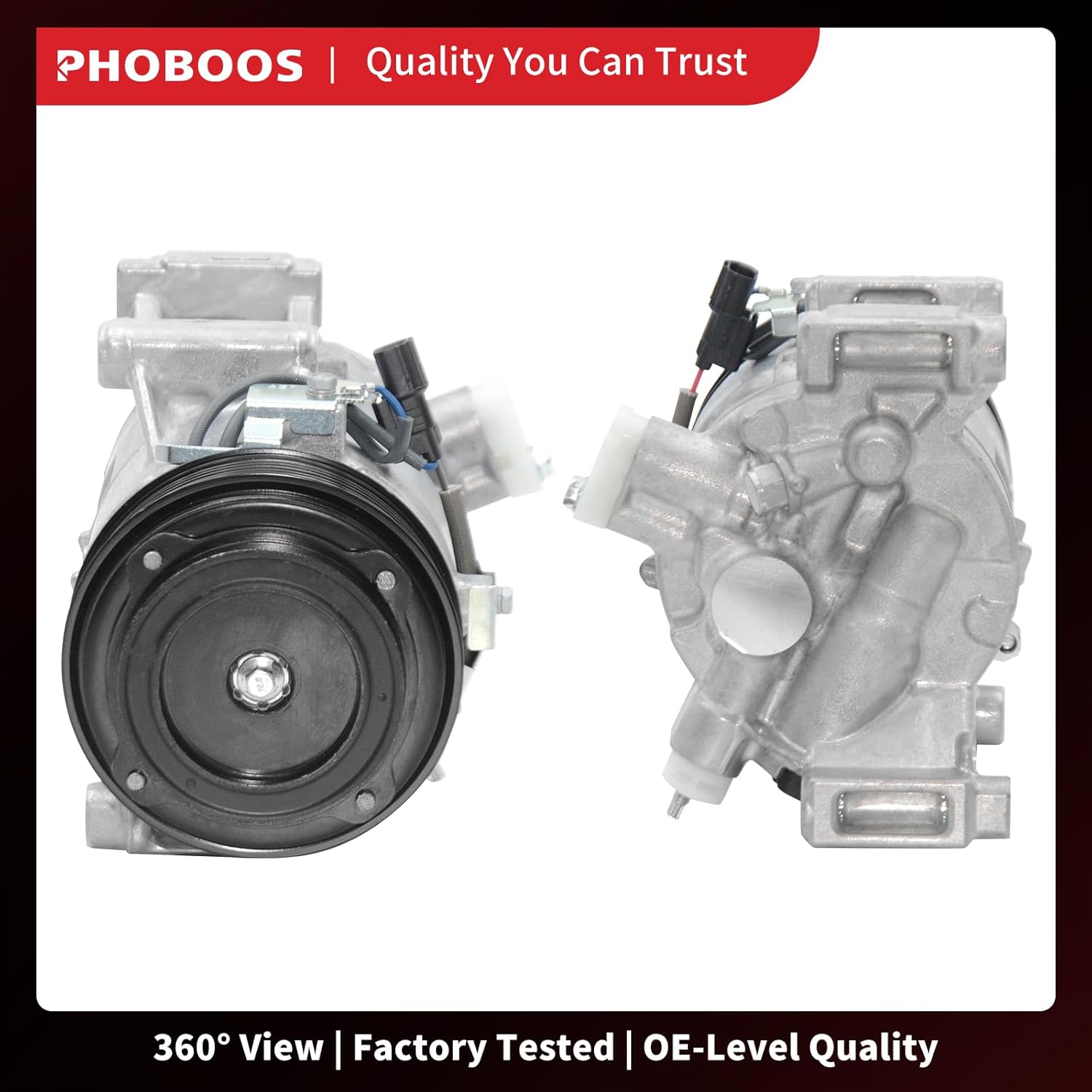 PHOBOOS A/C Compressor with Clutch Compatible with Honda Accord 2018-2022 1.5L (Exc. 2021 Sport&Sport Plus Models), with 110mm Pulley, Fast Cooling, Low Noise, Easy Installation, Ref.178320