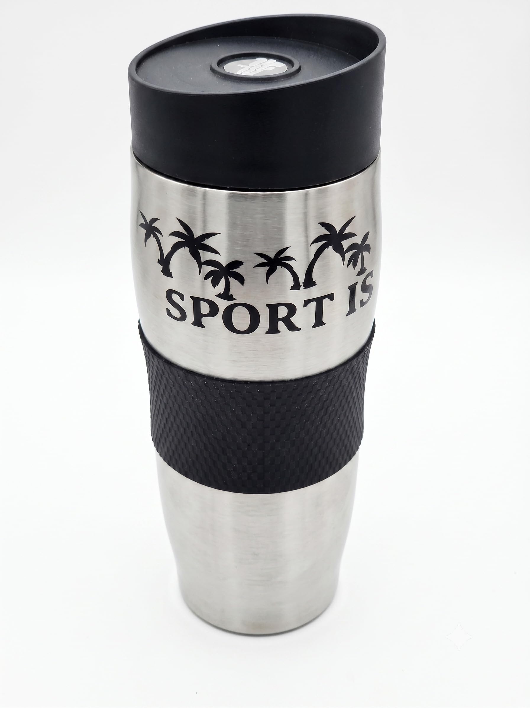 Botella de acero inoxidable con grabado láser a medida (nombre, texto) – Taza de viaje impermeable caliente y frío – Regalo deportivo de oficina – Marca MiNiTooN – Botella térmica personalizada – 500