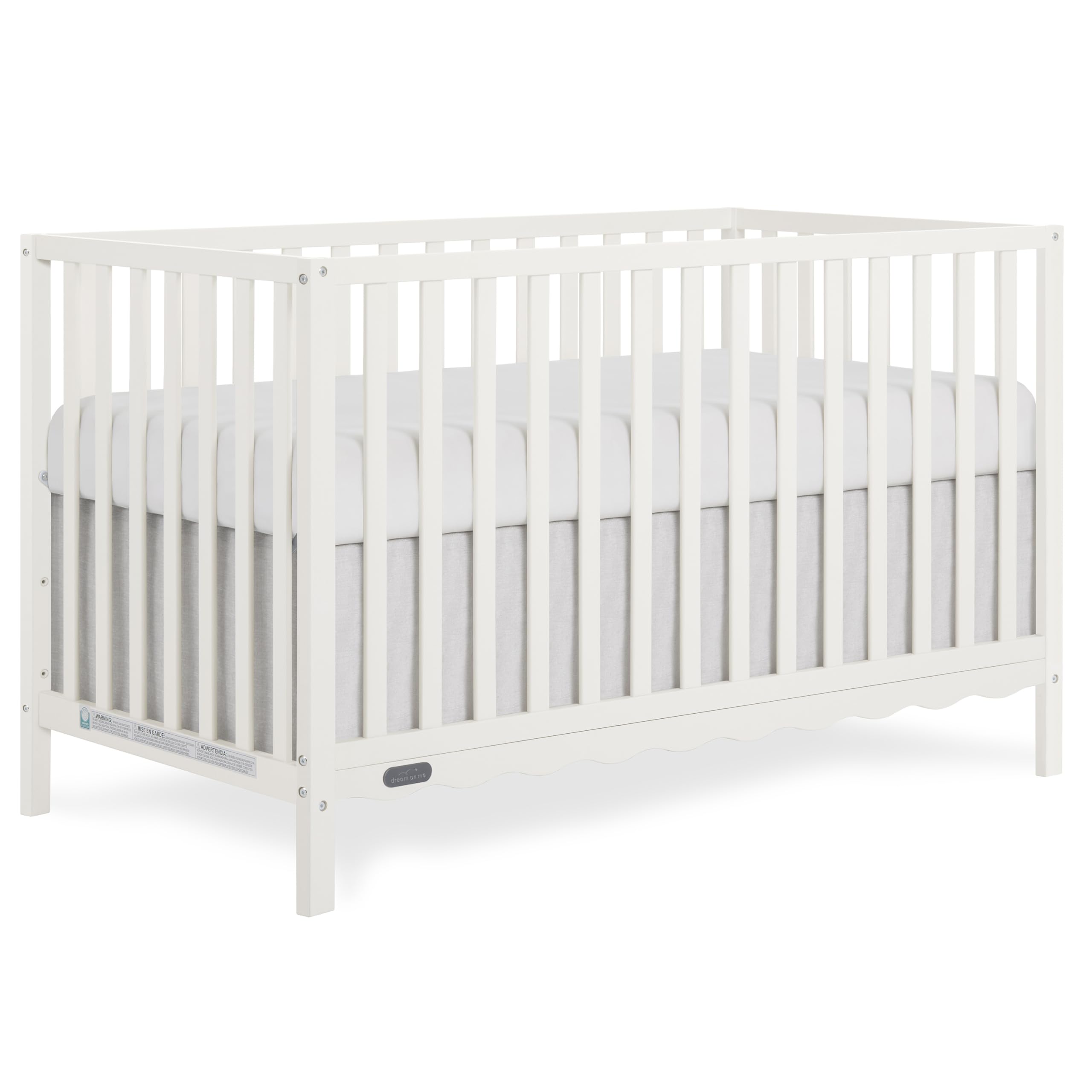 Dream On Me Synergy Wave 5-in-1 Convertible Full Size Baby Crib, Cream