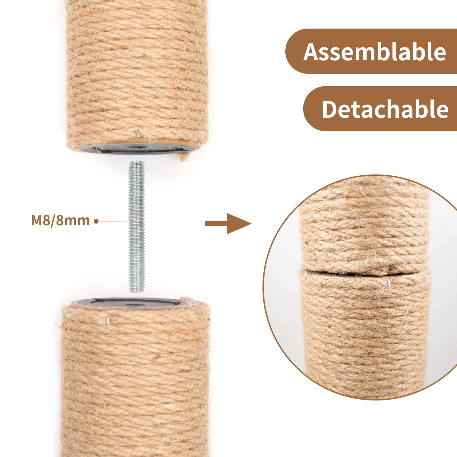 4PCS Natural Sisal Rope Cat Scratching Post - 5