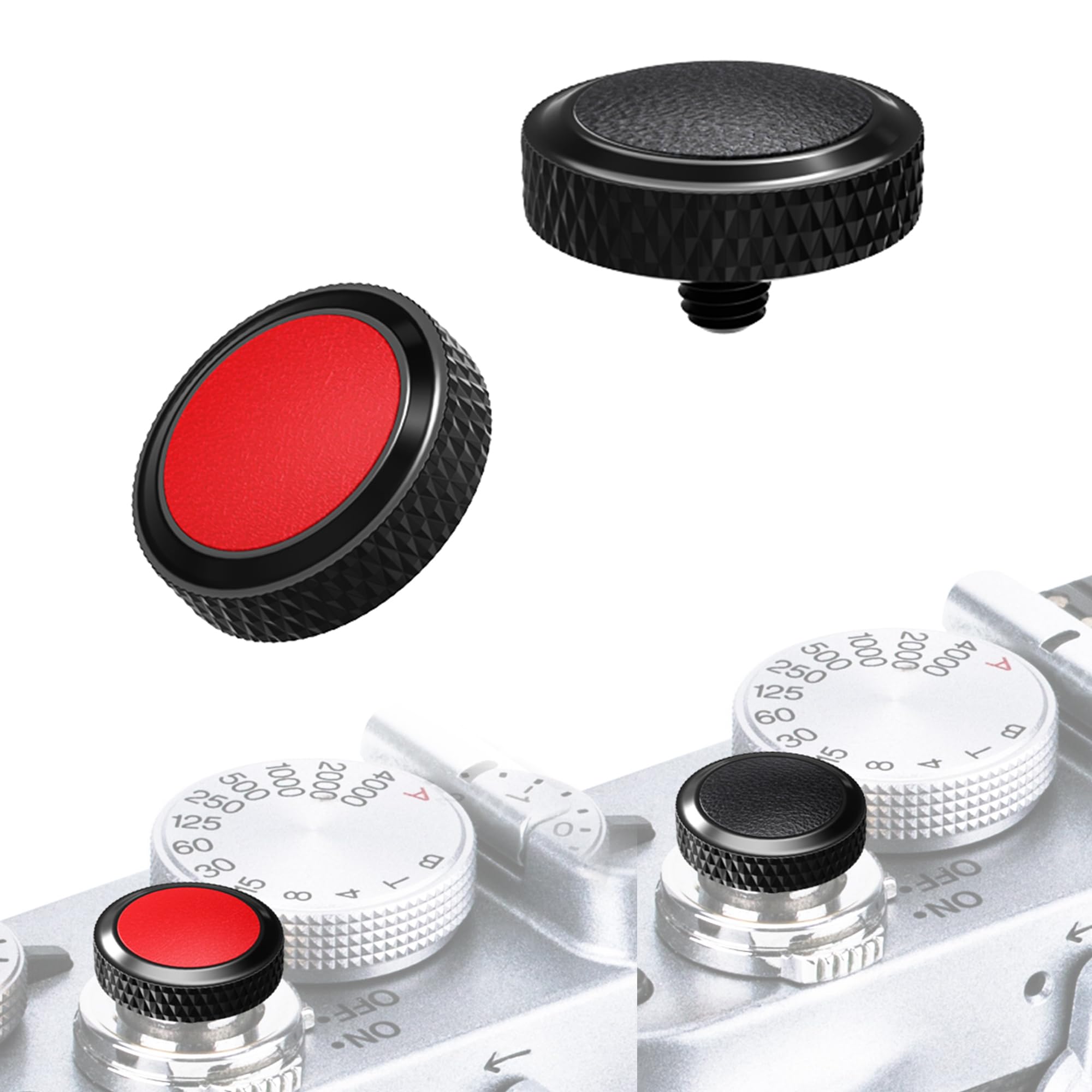JJC Soft Shutter Release Button for Fujifilm X100VI XT50, Black, 2-Type