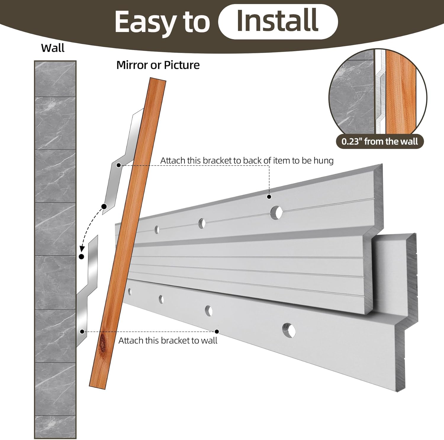 French Cleat Hanger Heavy Duty 41" (3 Pairs) , French Cleats Hanging Kit with Hardware - Bear 600lbs, Metal Z Bar Clips Brackets for Wall Mounting Picture Frame Mirror Headboard Cabinet Whiteboards